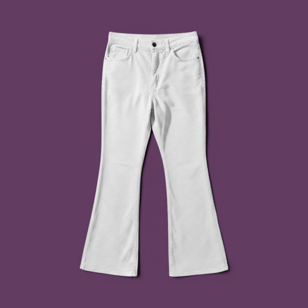 Levis Premium 70s High Flare Corduroy Pants Cream Off White Womens 26 High Rise